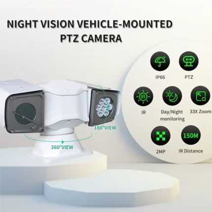 All-Terrain PTZ Camera 150m Night Vision 360° Rotation + Defrost IP66 RS485 for Construction Vehicles & Cargo Ships